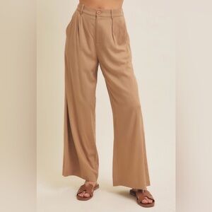 Chic Tan Wide-Leg Women's Pants
